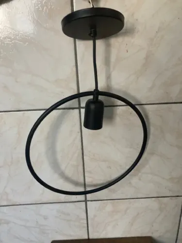 Luminária de teto moderna em círculo preto