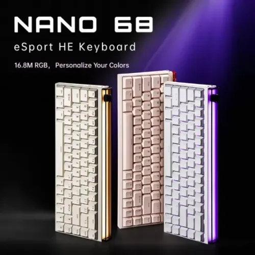 [Novo] Teclado Magnético MADLIONS NANO68, 8000Hz, 0.02 RT, Hot Swap, 65%, RGB, Branco, PC
