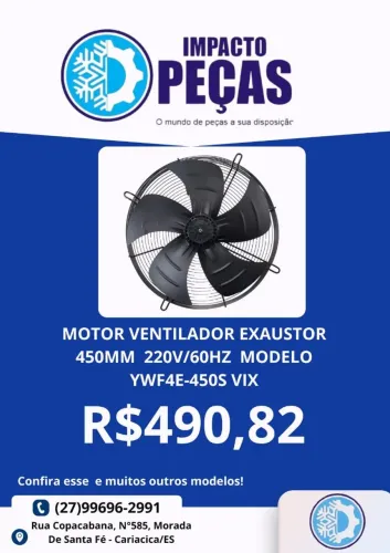 Motor ventilador exaustor 450MM 220V/60HZ
