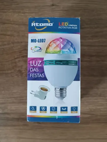 Lâmpada LED Rotativa RGB para Festas