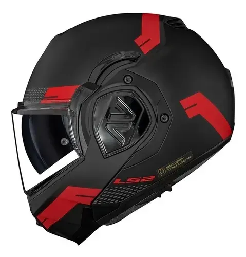 Capacete Ls2 Ff906 Advant Advant Bend Preto Vermelho Fosco