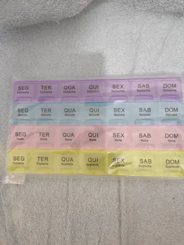 Porta Comprimidos Semanal Remédio Com Diferentes tamanhos Multicoloridos Organizadores Pro