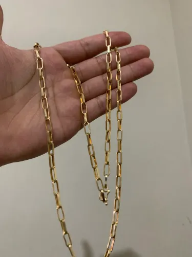 Corrente tijolinho ouro 18k