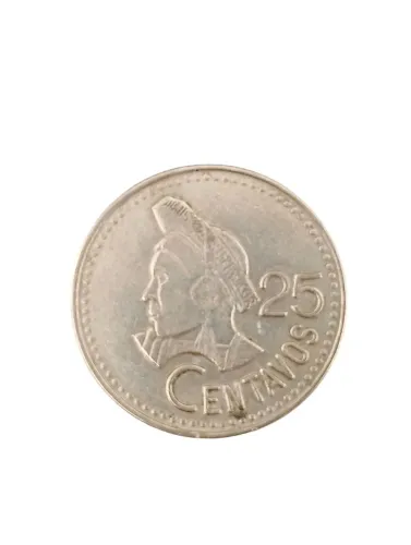 Moeda Guatemala 25 Centavos 1988