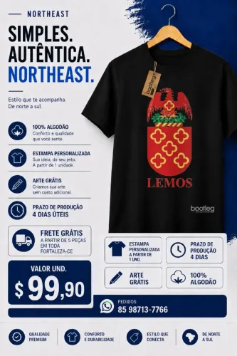 Camisetas com brasão família Lemos