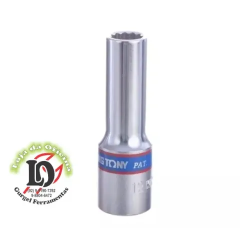 Soquete Estriado Longo 12mm - 1/2" - King Tony-KT423012M