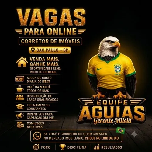 Oportunidade no on-line para correotor de imóveis. Últimas vagas!