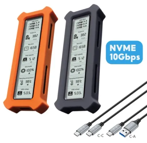 Case Shuole SL-TP26-P NVME, com display, 10Gbps, USB 3.2 Gen 2