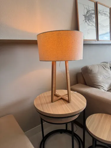 Abajur Luminária Led Branco Quente Moderno