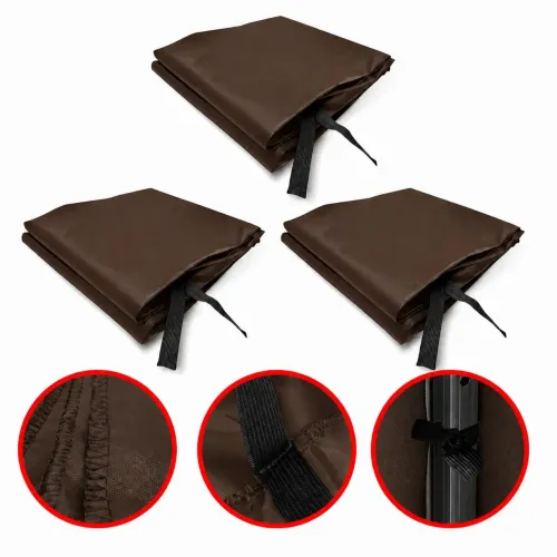 KIT 3 Laterais De Fechamento Parede Para Tenda Gazebo 3x3 MARROM