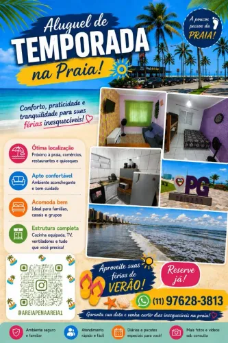 ALUGUEL TEMPORADA PE NA AREIA