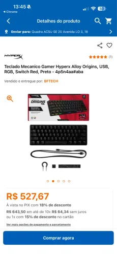 Teclado mecânico hyperx 60%