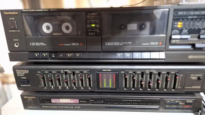 Som Modular Technics Equalizador Sh-ge50 + Tape deck Rs-T11 + Tuner St-500 voltagem 220v