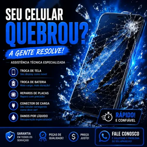 Assistência Técnica de Celulares | Troca de Tela, Bateria, Placa e Conector de Carga