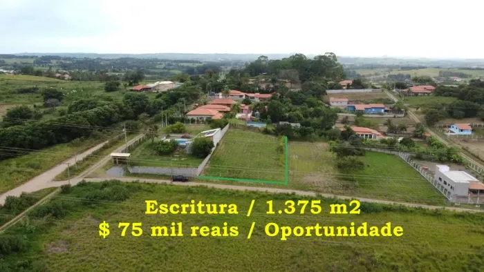 Terreno 1.375 m2 Vista p/ Lago Escritura próx cidade Internet Lúz água