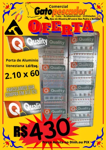 R$ 430,00 no Bengui -Porta de Aluminio QUALITY 2.10x 60(Nova)