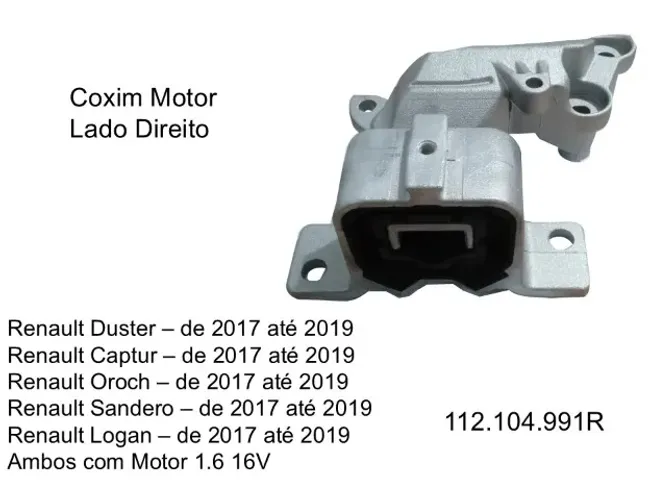 Coxim Motor Lado Direito Duster Oroch Sandero Logan Captur