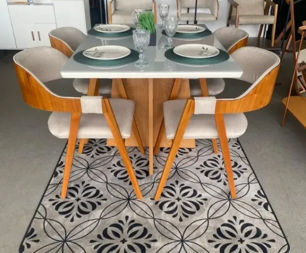 Mesa de Jantar Alice com 4 Cadeiras Costa Rica 120x80 - Forte Atacadista - ENTREGA EM 24H