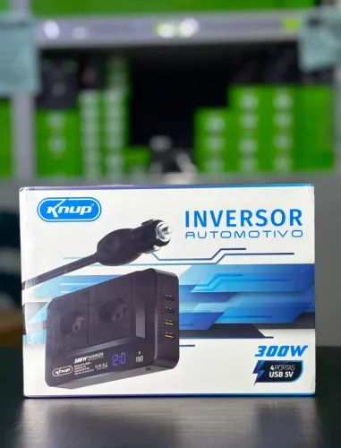 INVERSOR AUTOMOTIVO 300W 4 PORTAS USB 5V KNUP