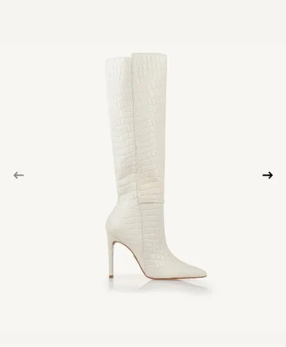 Bota branca crocodilo salto fino tamanho 40