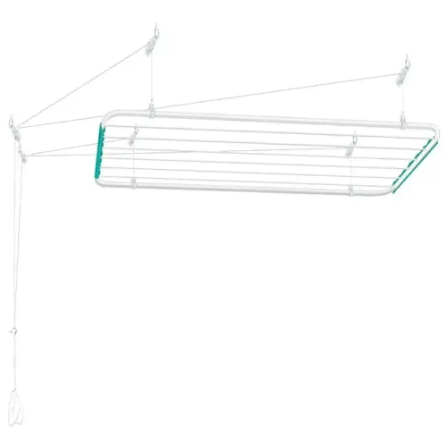Varal de Teto Secalux Mônaco 1,20m Aço Branco - Suporta 11kg (precisa de kit de cordas)