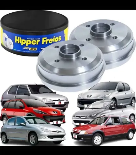 Par de tambor de freio Peugeot 207