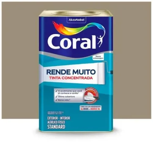 Tinta coral rende muito exterior e interior acrílico/ cor concreto 250 reias