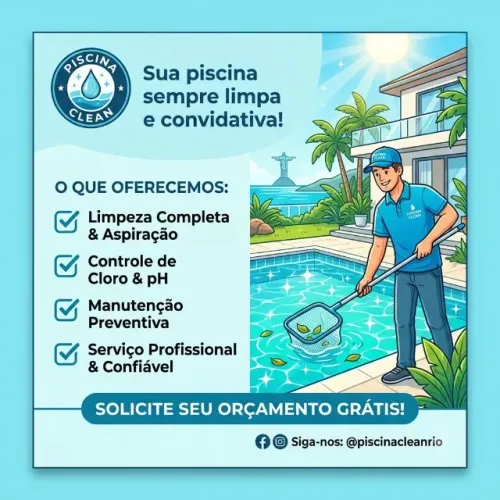 Piscina com água limpa e cristalina
