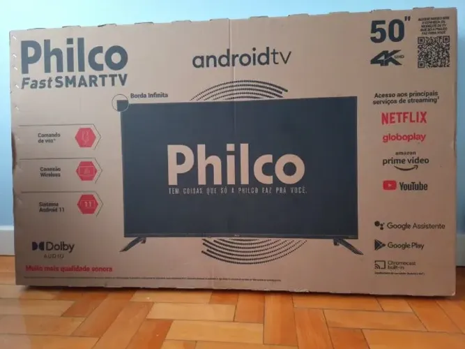 Smart TV Philco 4k 50 polegadas LED Dolby Audio P50EAA - Sem uso (prêmio sorteio)