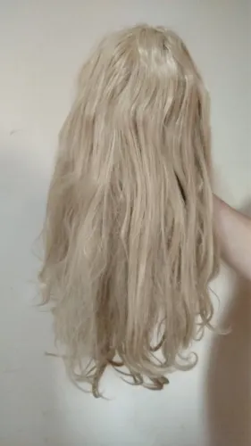 peruca loira média para cosplay