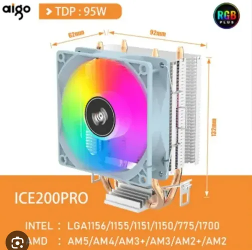 Cooler PC AIGO Ice200pro tdp 95w rgb