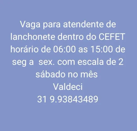 Vaga de atendente