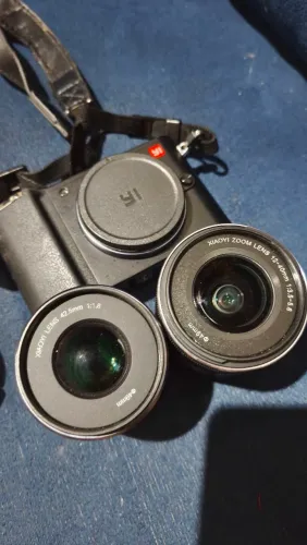 câmera xiaomi xiaoyi yi m1 mirrorless<br>4k + 2 lentes