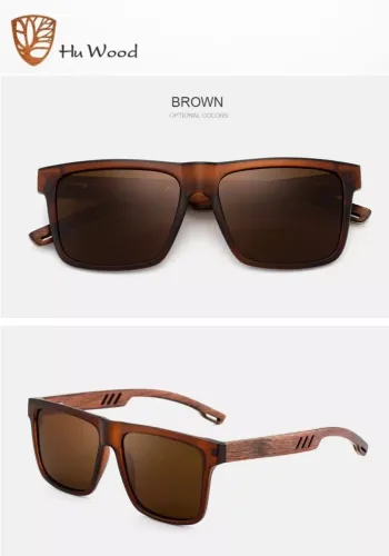 Haste em madeira lente polarizada Marca Hu Wood