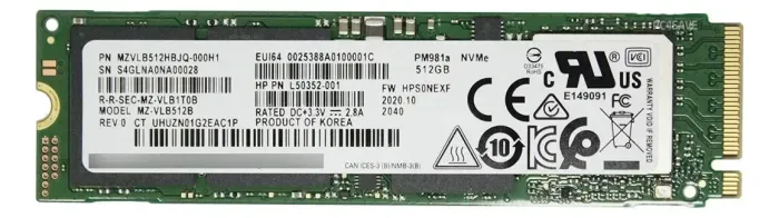 SSD M2 Nvme Samsung PM981 512 Gb MZ-VLB512B 3500 Mb/s Cor Preto