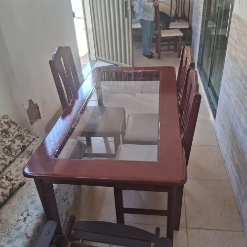 Mesa de vidro 6 cadeiras