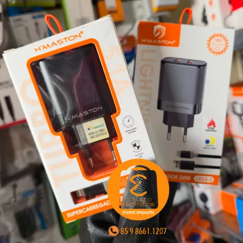Carregador completo turbo para iPhone Lightning com 2 portas USB e 25w de Potência rápido