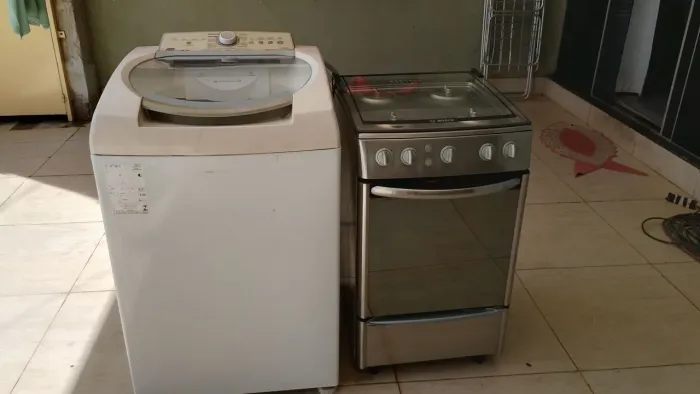 Fogão elétrico e máquina de lavar 11 kg