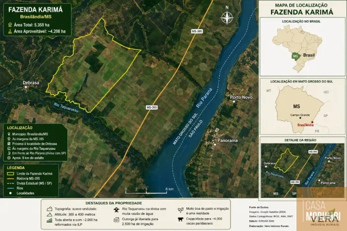FAZENDA À VENDA 5.358 hectares MS Brasilânda