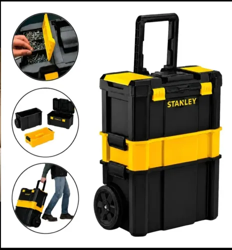Caixa de ferramentas de plástico Stanley com rodas