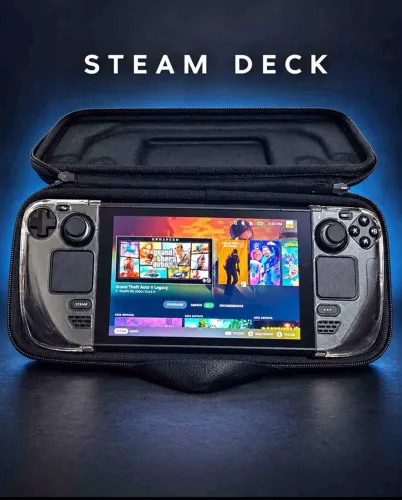 Steam deck 512GB + Case + película + carregador valve