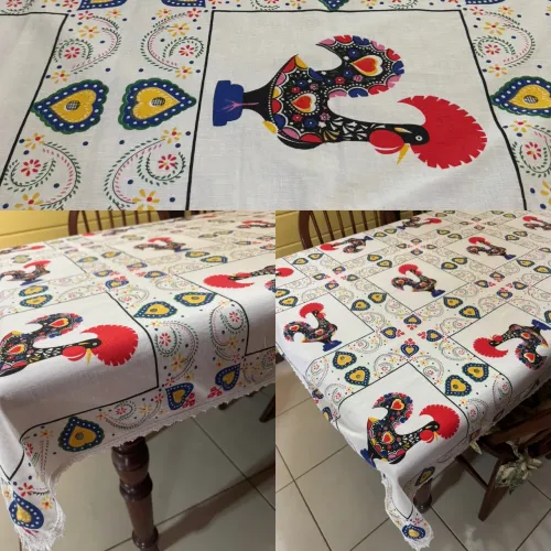 TOALHA DE MESA ORIGINAL PORTUGUÊSA -GALINHOS- 1.77x1.18 m