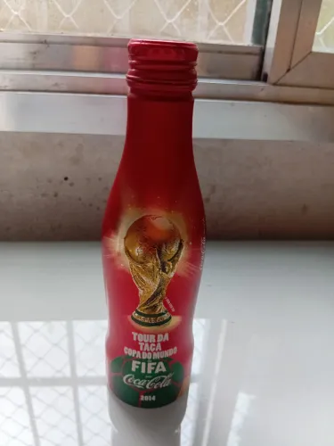 Garrafa Coca Cola Alumínio Copa 2014 cheia 