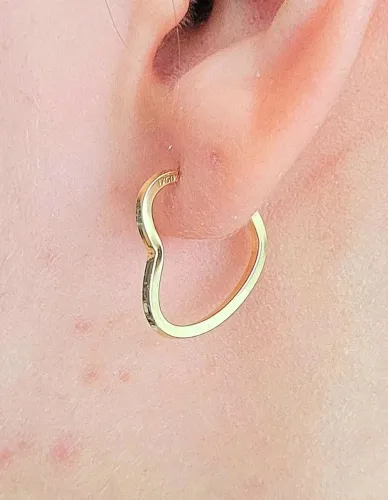 Argola Coração Ouro 18k