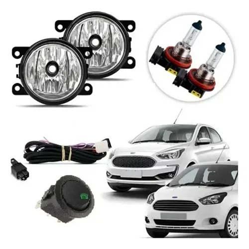 Kit Farol de milha Ford Ka 2015à2022 Bt.Alternativo C/lâmpadas