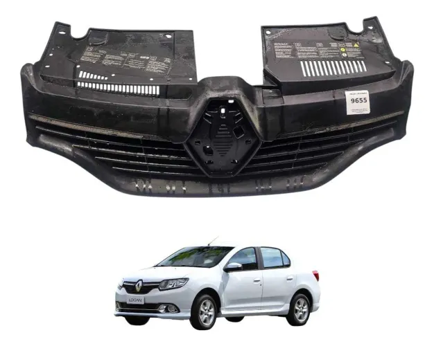 *grade Dianteira Renault Sandero/logan 2014 2017 Preto Brilhante