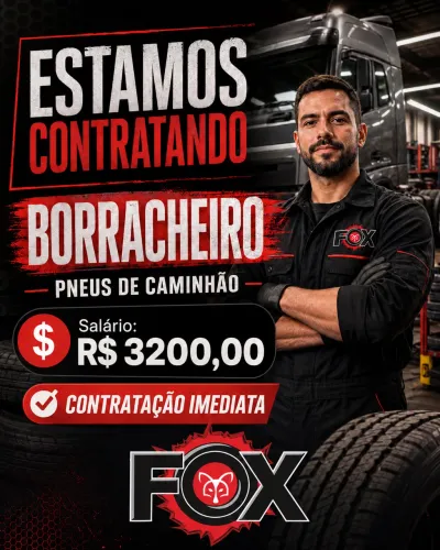 Borracheiro salário de 3200,00