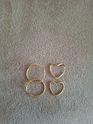 2 pares de brincos de ouro 18k 750