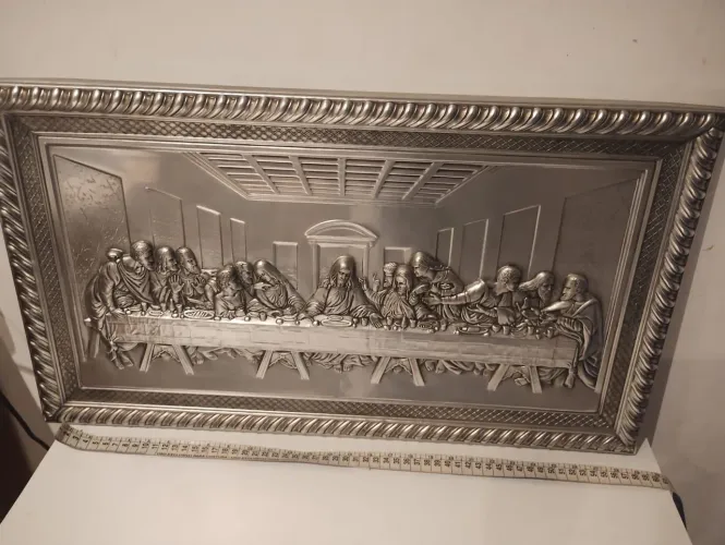 Quadro da Santa ceia em inox
