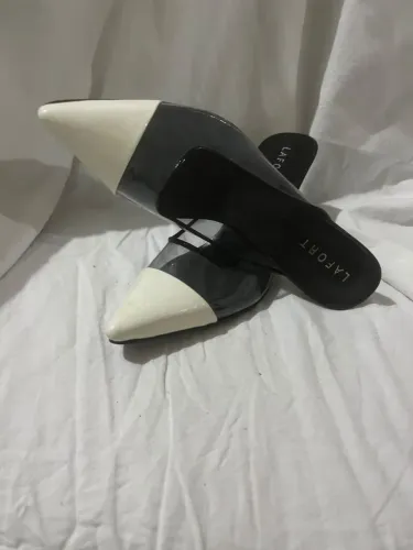 Lafort Mule Scarpin Vinil Original Preto e Branco - 35 Novo